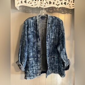 pure Jill indigo double washed cardigan 100% cotton